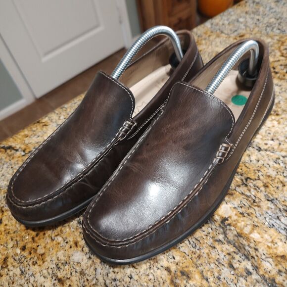 ECCO Classic Moc 2.0 Brown Leather Loafers Slip-On Shoe Men's Size US 9 EU 42 - Picture 1 of 12